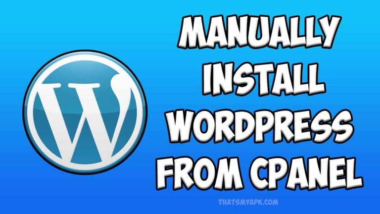 Manually install wordpress from cpannel